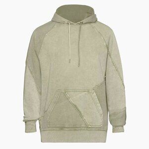 SER.O.YA Kendric Distressed Cotton Terry Hoodie In Moss